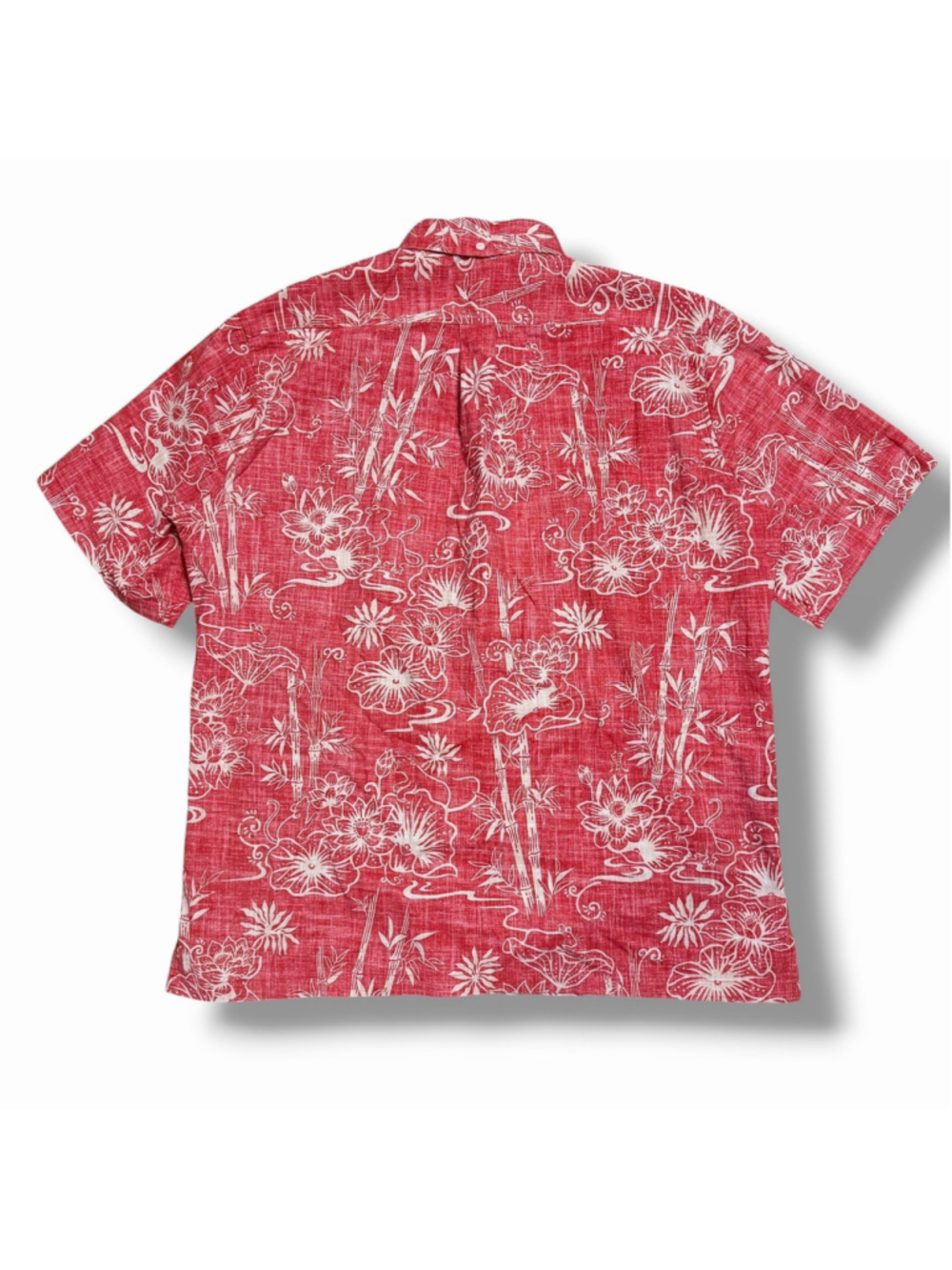 Reyn Spooner Classic Hawaiian Shirt Mens LG Reverse Hibiscus Print Red White - Picture 2 of 9